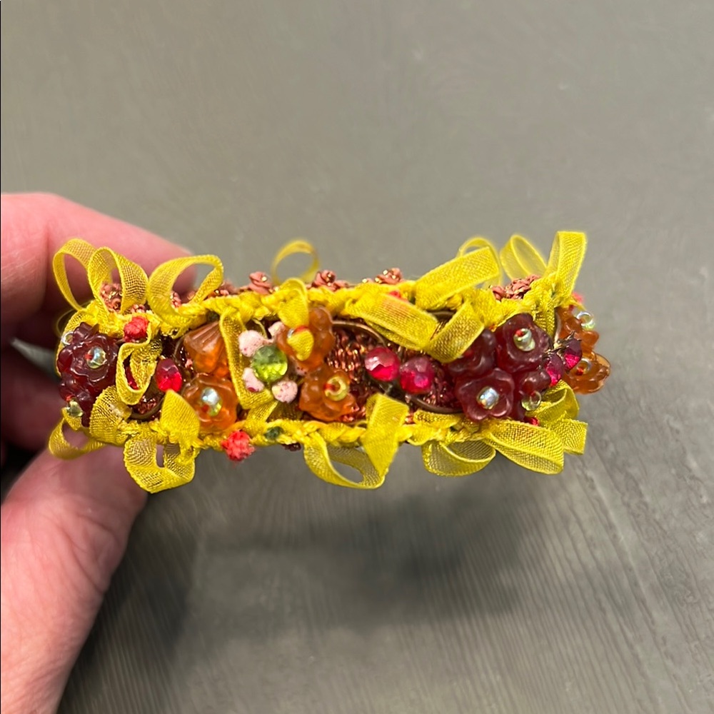 Vibrant Beaded Yellow Headband